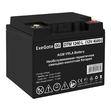 Exegate EX282977RUS Аккумуляторная батарея DTM 1240 L (12V 40Ah, под болт М5)