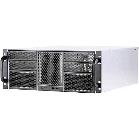 Procase RE411-D4H11-E-55 Корпус 4U server case,4x5.25+11HDD,черный,без блока питания,глубина 550мм,M