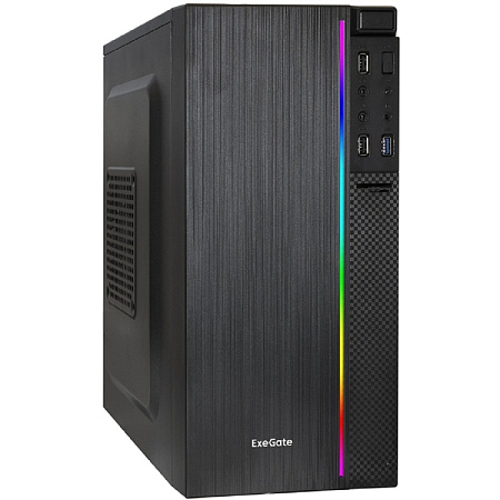 Exegate EX287884RUS ExeGate mEVO-9302-RGB-500W-12 (mATX, БП 500NPX с вент. 12см, 2*USB+1*USB3.0, HD 