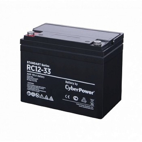 CyberPower АКБ RC 12-33 12V/33Ah {клемма М6, ДхШхВ 197х130х159мм., высота с   клеммами170, вес 10,1к