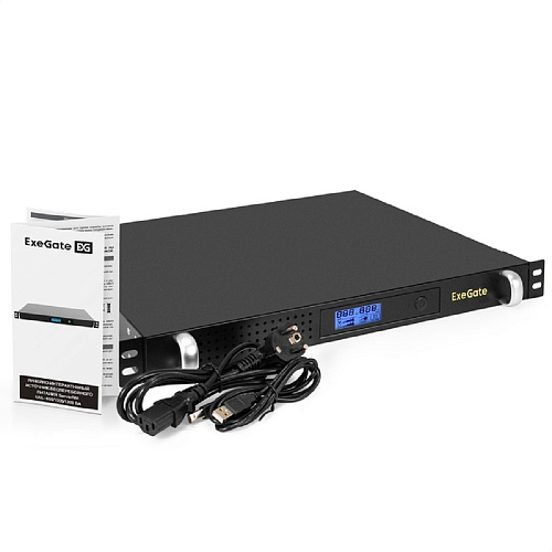 Exegate EX297834RUS ИБП 1U ServerRM UNL-1000.LCD.AVR.6C13.RJ.USB.1U &amp;lt;1000VA/600W, LCD, AVR, 6*C13, R