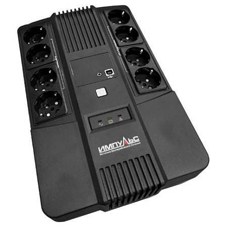 Импульс ИБП МАСТЕР 800 {800/480 ВА/Вт, LED, USB, RJ11/RJ45, SCHUKOx8} {MT80103}