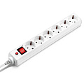 BURO Сетевой фильтр, 6 розеток, 5 метров, (600SH-5-W), белый (коробка) {992275}