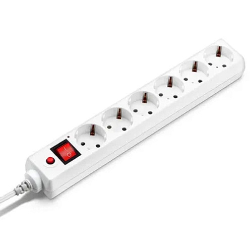 BURO Сетевой фильтр, 6 розеток, 5 метров, (600SH-5-W), белый (коробка) {992275}
