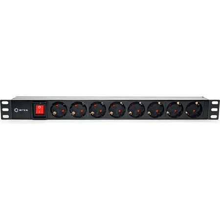 5bites PDU819P-08 Блок розеток 8S / PVC / SWITCH / 1U / 19"