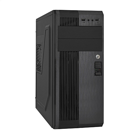 Exegate EX283220RUS Корпус Miditower ExeGate UN-605B Black, ATX, <без БП>, 2*USB, Audio, замок блоки