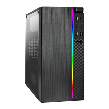 Exegate EX283754RUS Корпус Minitower ExeGate mEVO-9301-RGB (mATX, без БП, с окном, 2*USB+1*USB3.0, H