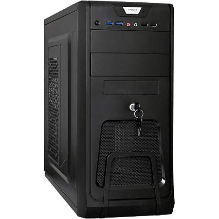 Exegate EX283218RUS Корпус Miditower ExeGate CP-603UB Black, ATX, <CP500W, 80mm>, 2*USB+2*USB3.0, Au